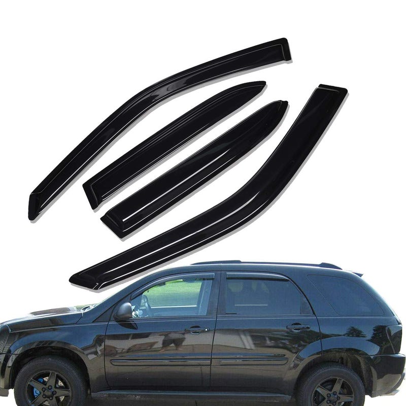 Lightronic Extra Durable Outside-Mount Auto Vent Window Visor, Fits 2005-2009 Chevrolet Equinox & Pontiac Torrent, UV Protection Rain Guard, Original Wind Deflector, No-Drill, Dark Smoke, 4-Pcs - Image 1